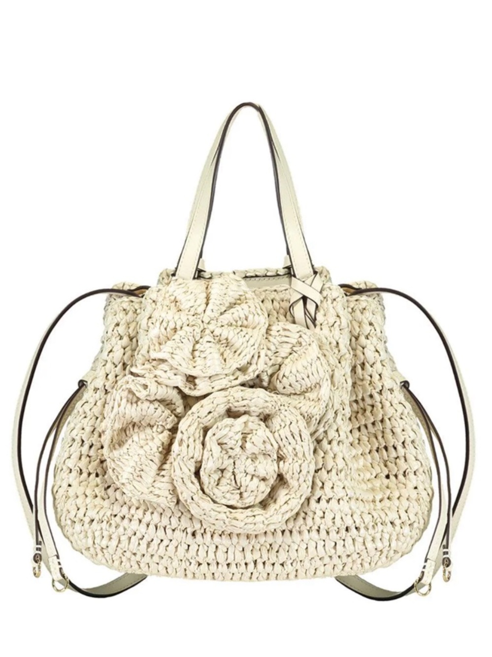 Ulla Johnson Gio Floral Raffia Crossbody Bag